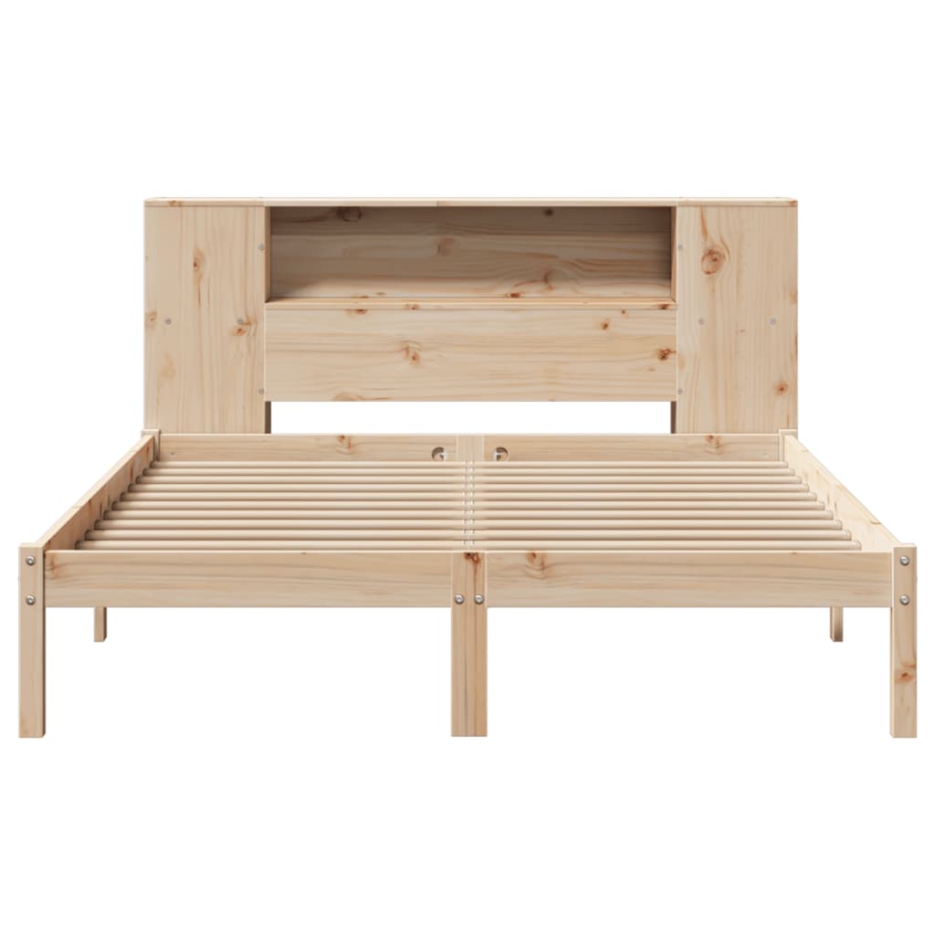 Bookcase Bed Without Mattress King Size Solid Wood Pine