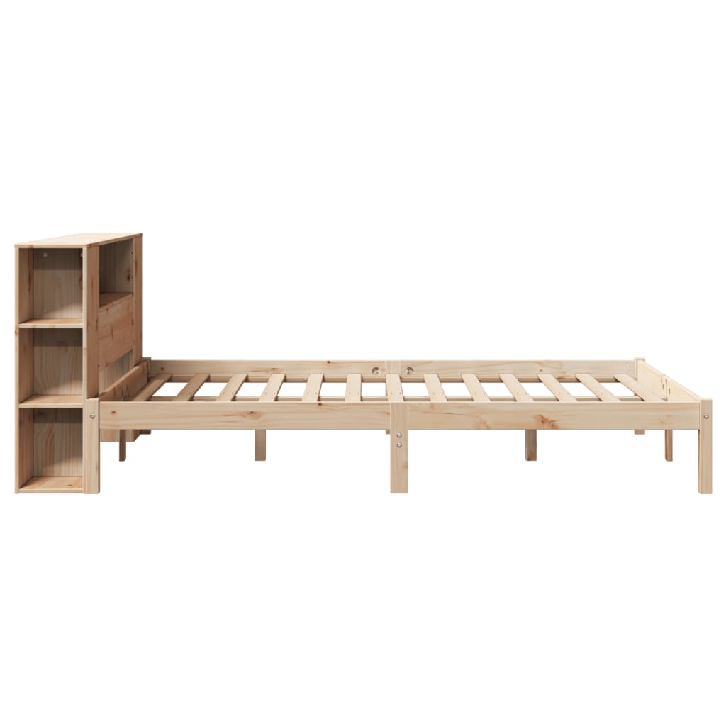 Bookcase Bed Without Mattress King Size Solid Wood Pine