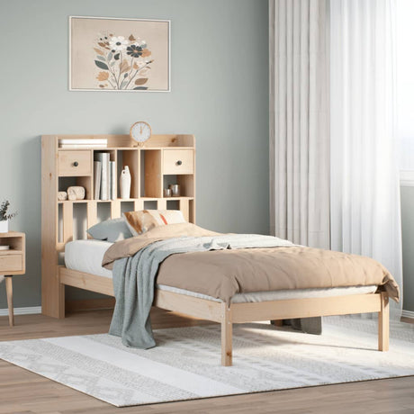 Bookcase Bed Without Mattress Solid Wood Pine
