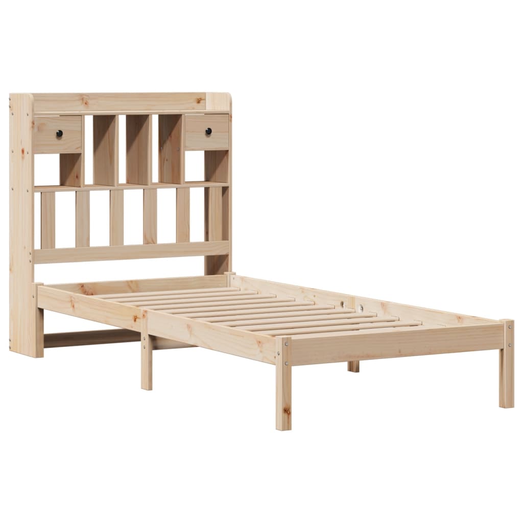 Bookcase Bed Without Mattress Solid Wood Pine