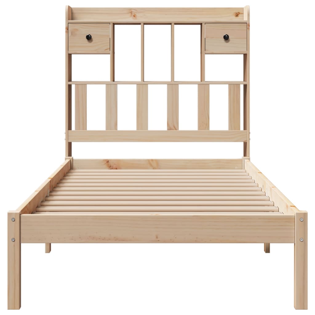 Bookcase Bed Without Mattress Solid Wood Pine