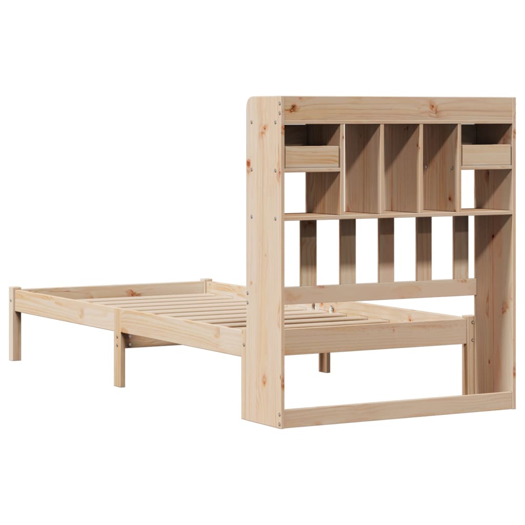 Bookcase Bed Without Mattress Solid Wood Pine