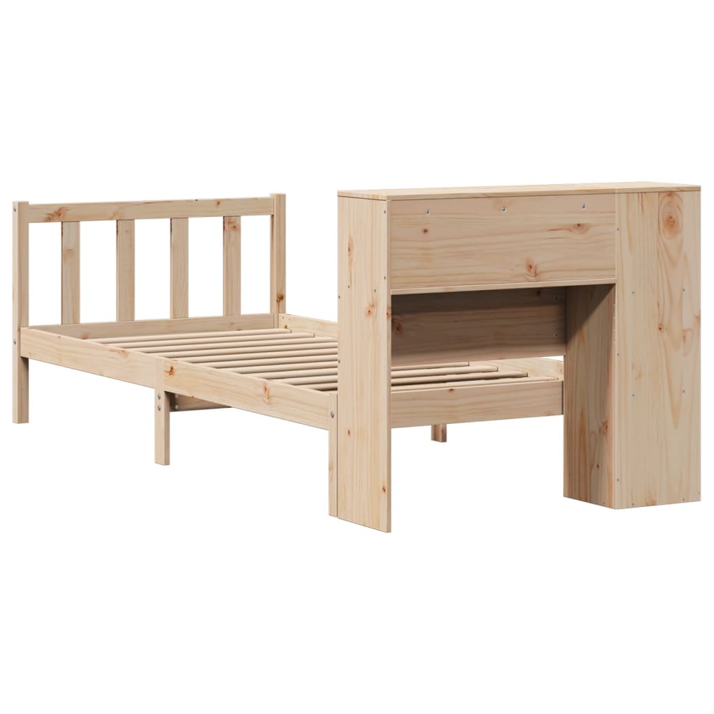 Bookcase Bed Without Mattress Solid Wood Pine