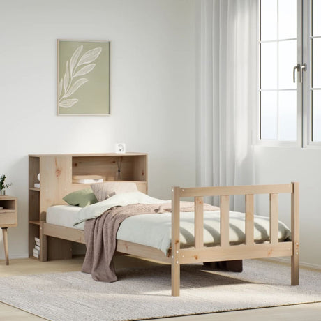 Bookcase Bed Without Mattress Solid Wood Pine
