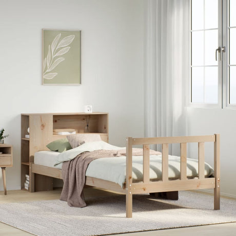 Bookcase Bed Without Mattress Solid Wood Pine