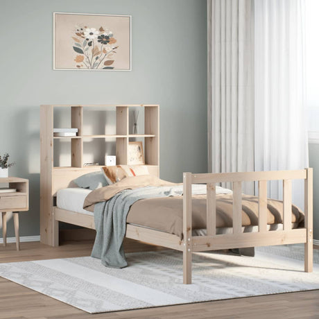 Bookcase Bed Without Mattress Double Solid Wood Pine