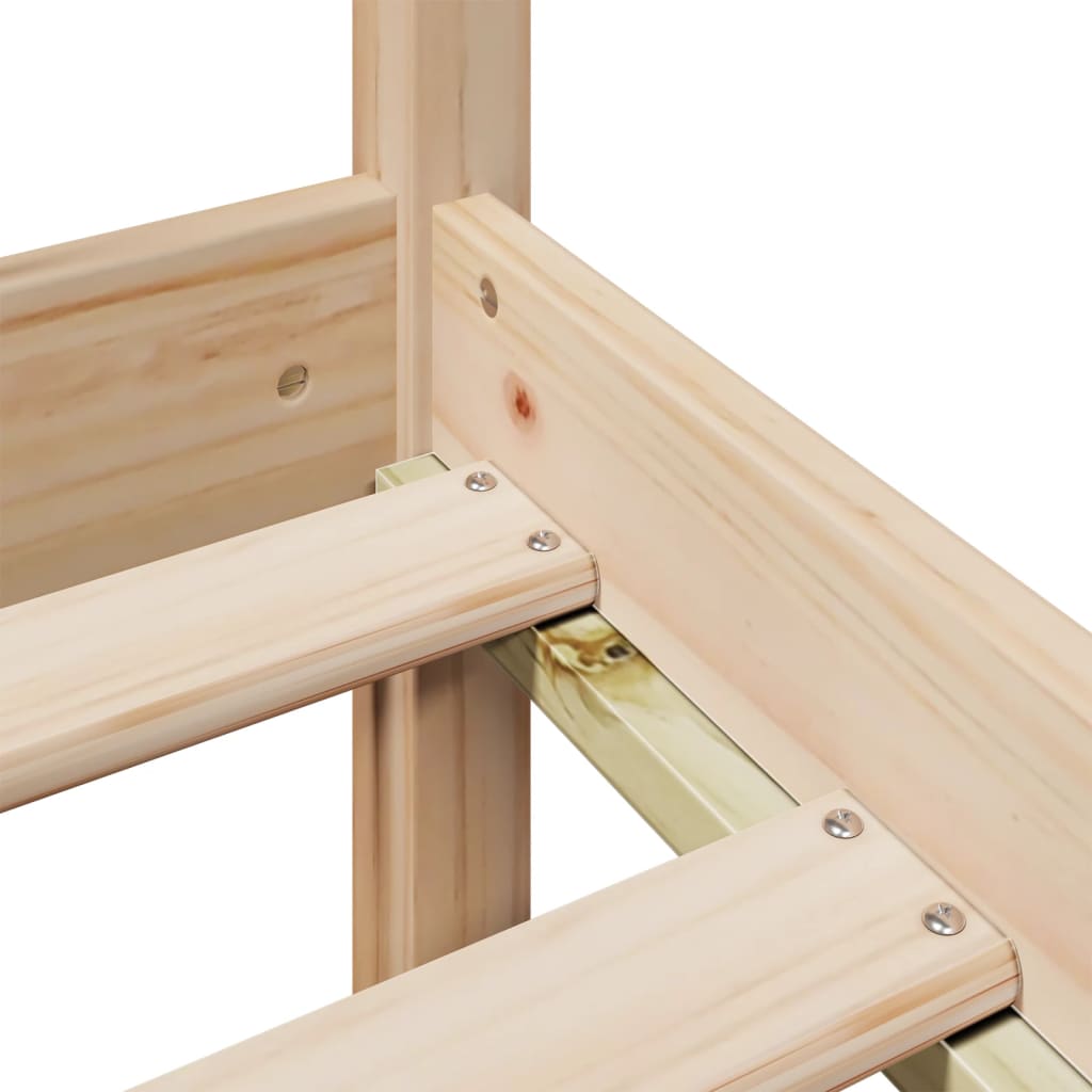 Bookcase Bed Without Mattress Double Solid Wood Pine