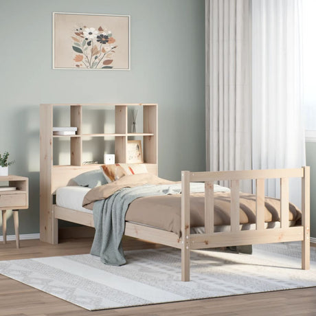 Bookcase Bed Without Mattress Double Solid Wood Pine