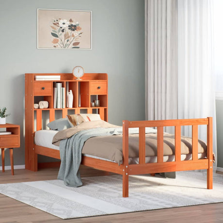 Bookcase Bed Without Mattress Single Solid Wood Pine