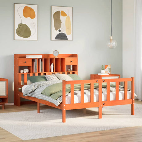 Bookcase Bed Without Mattress Single Solid Wood Pine