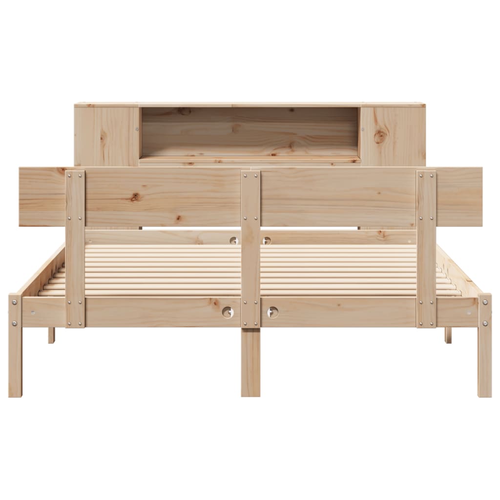 Bookcase Bed Without Mattress King Size Solid Wood Pine