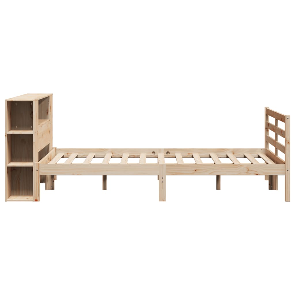 Bookcase Bed Without Mattress King Size Solid Wood Pine