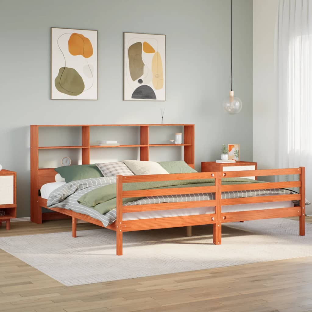 Bookcase Bed Without Mattress Small Single Solid Wood Pine