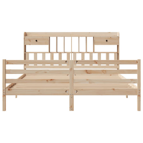 Bookcase Bed Without Mattress Solid Wood Pine