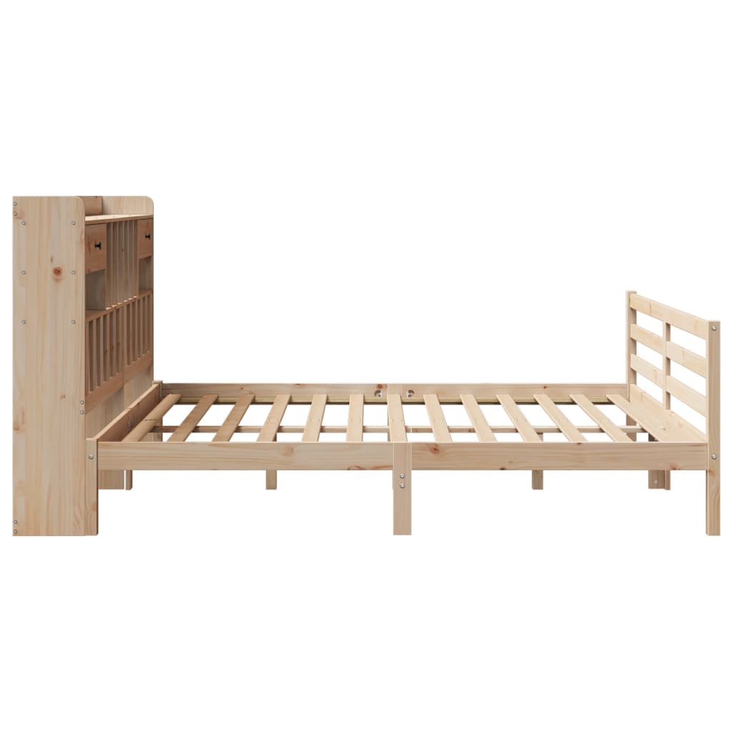 Bookcase Bed Without Mattress Solid Wood Pine