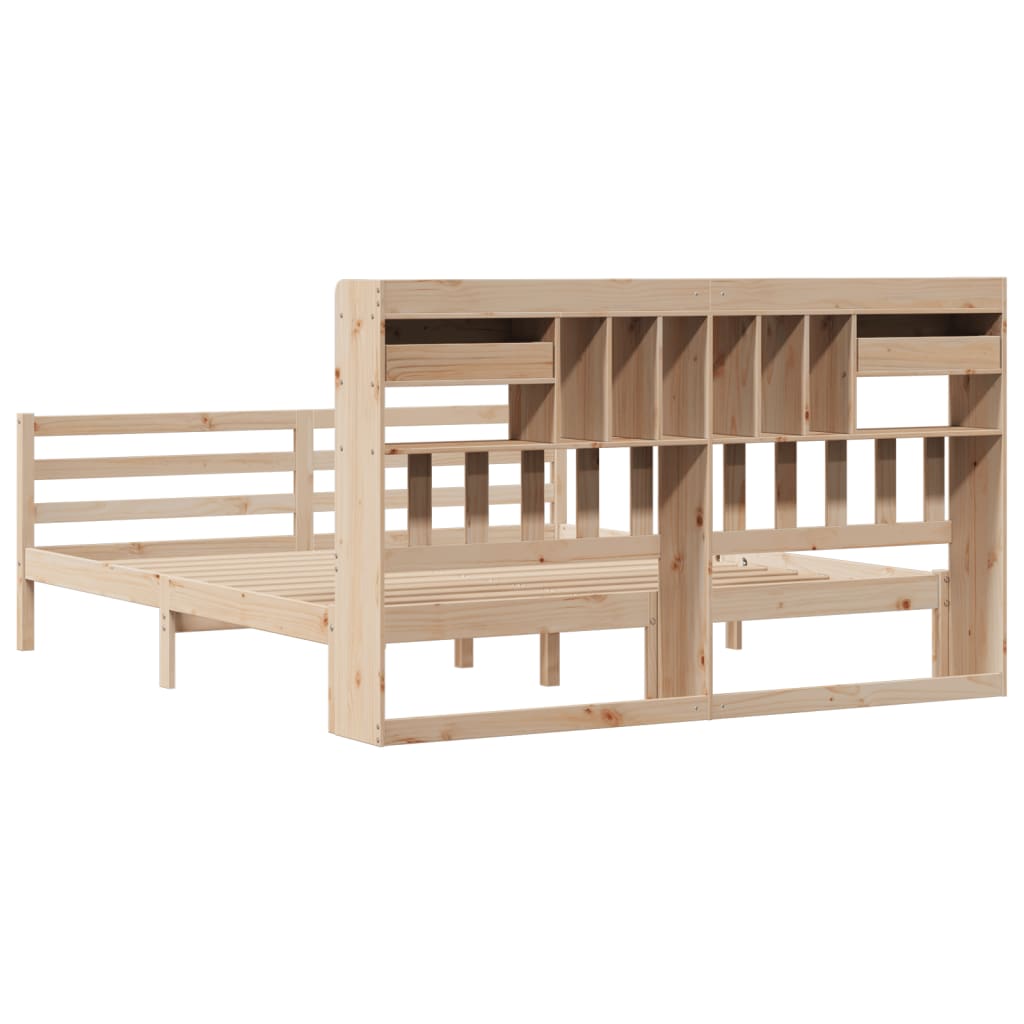 Bookcase Bed Without Mattress Solid Wood Pine