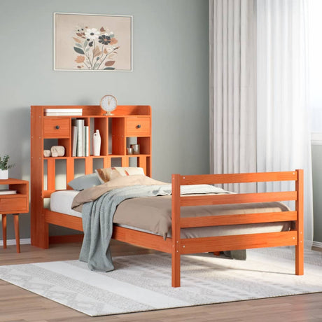 Bookcase Bed Without Mattress Solid Wood Pine