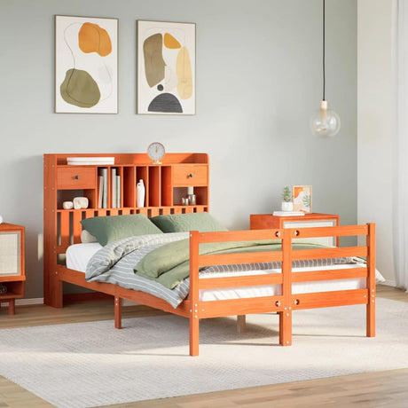 Bookcase Bed Without Mattress Solid Wood Pine