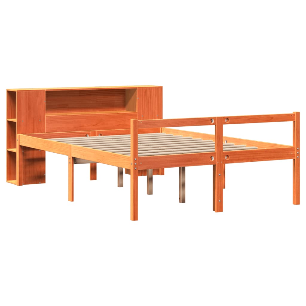 Bookcase Bed Without Mattress King Size Solid Wood