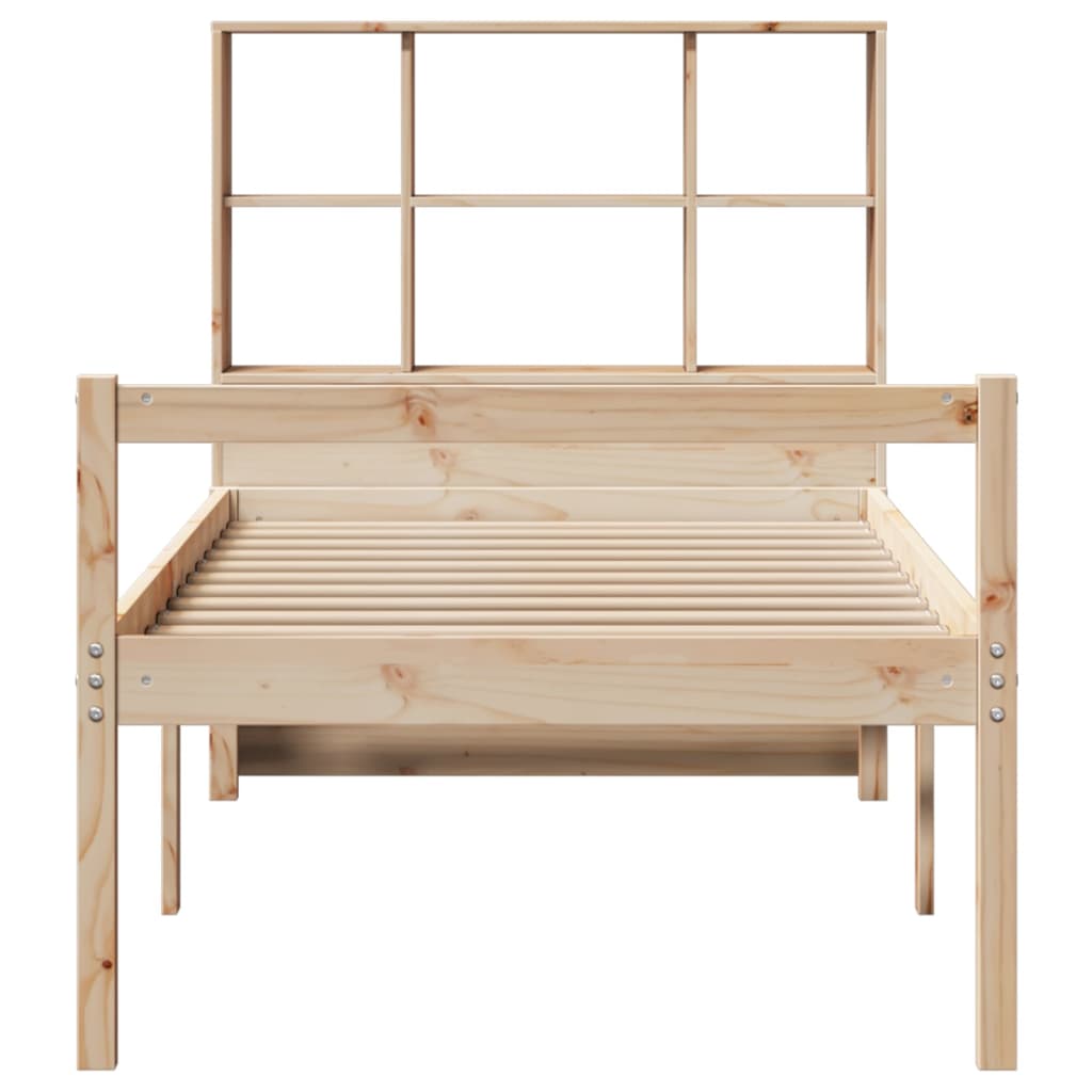 Bookcase Bed Without Mattress Single Solid Wood Pine