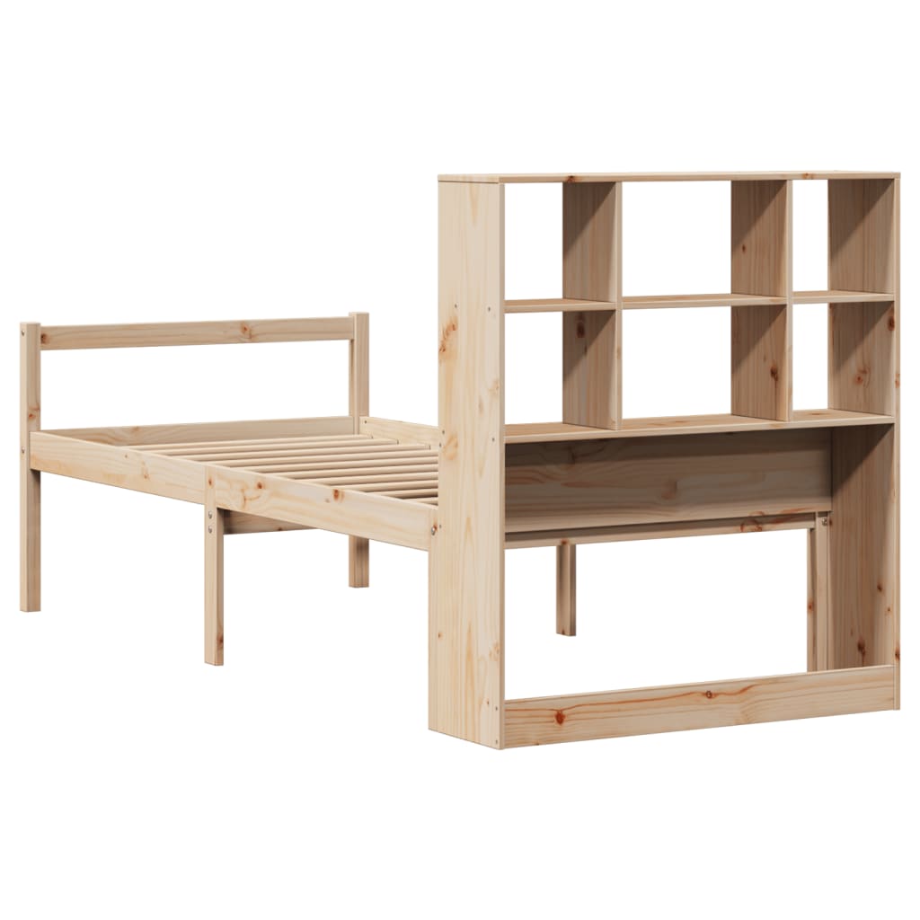 Bookcase Bed Without Mattress Single Solid Wood Pine