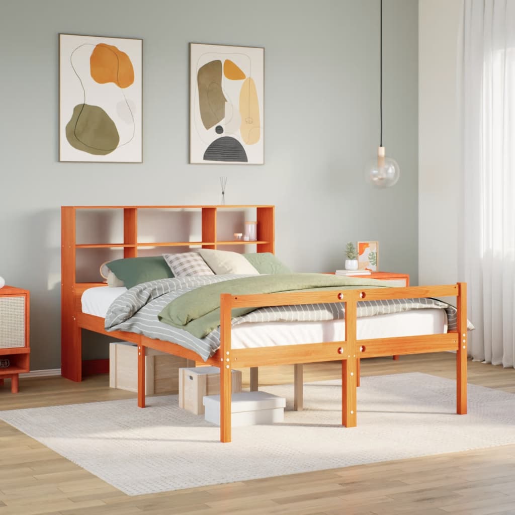 Bookcase Bed Without Mattress Single Solid Wood Pine
