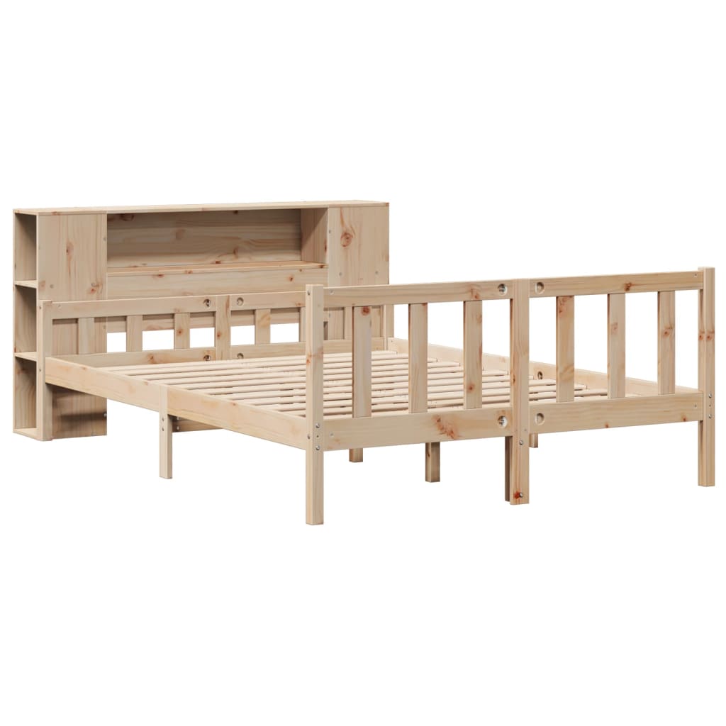 Bookcase Bed Without Mattress King Size Solid Wood Pine