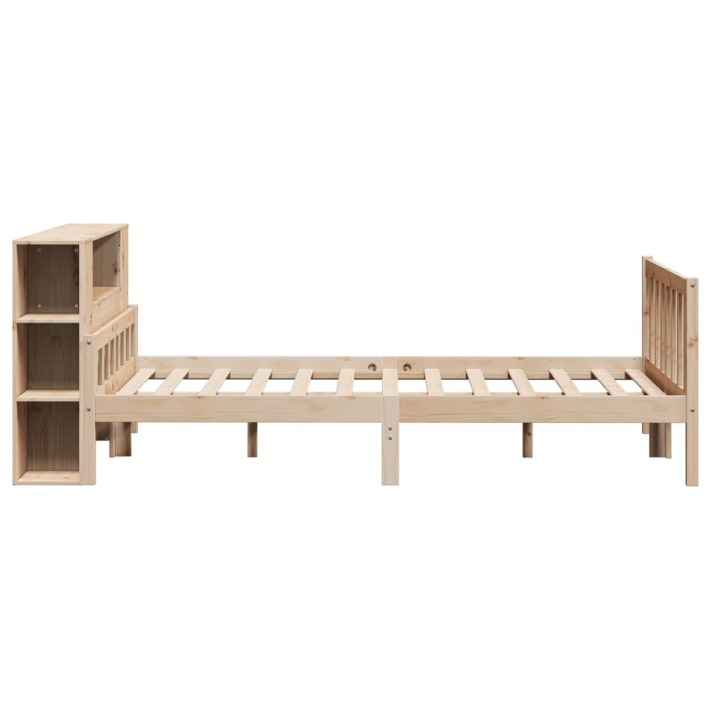 Bookcase Bed Without Mattress King Size Solid Wood Pine