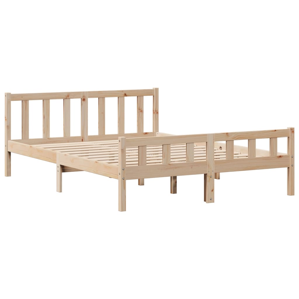 Bookcase Bed Without Mattress King Size Solid Wood Pine