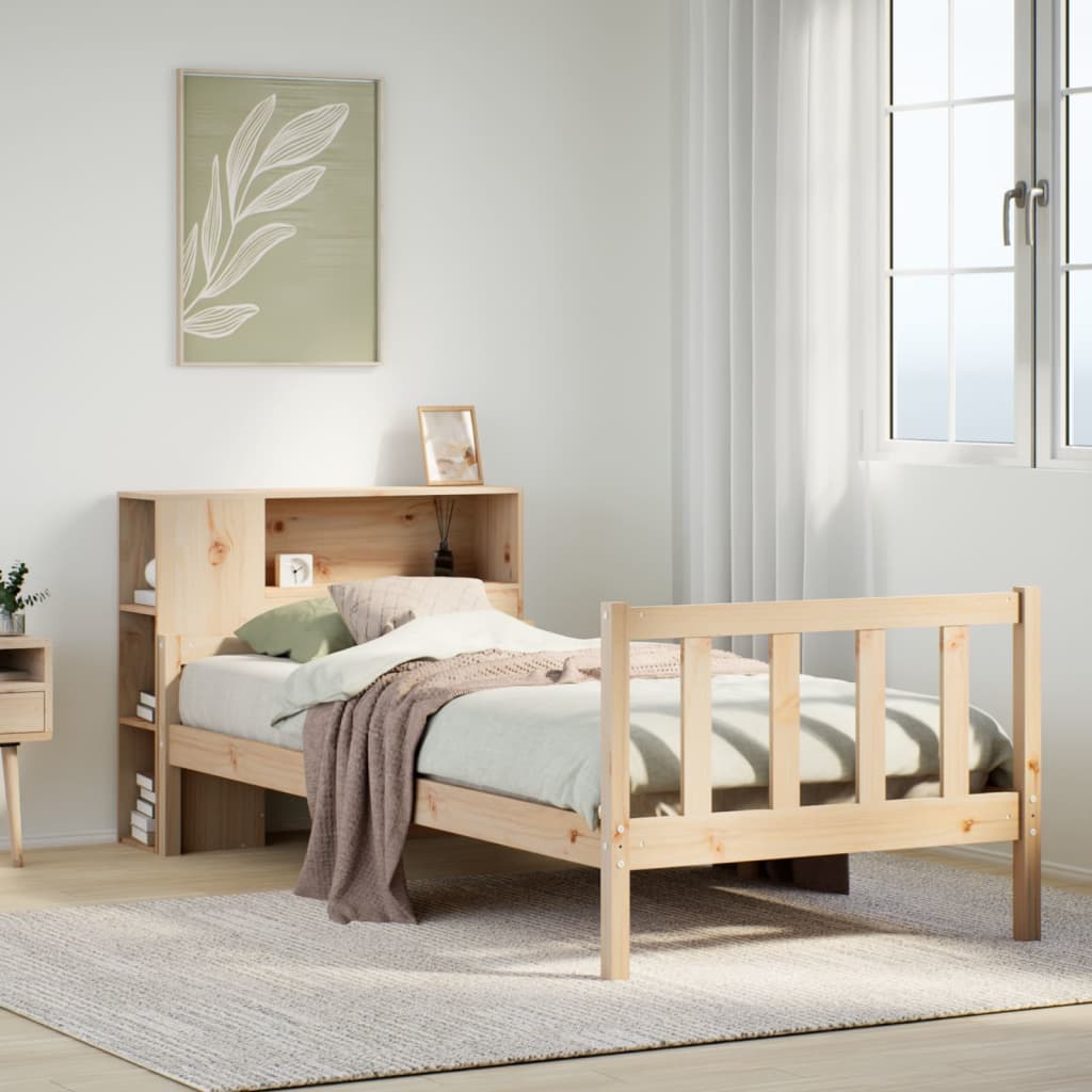 Bookcase Bed Without Mattress Small Single Solid Wood Pine