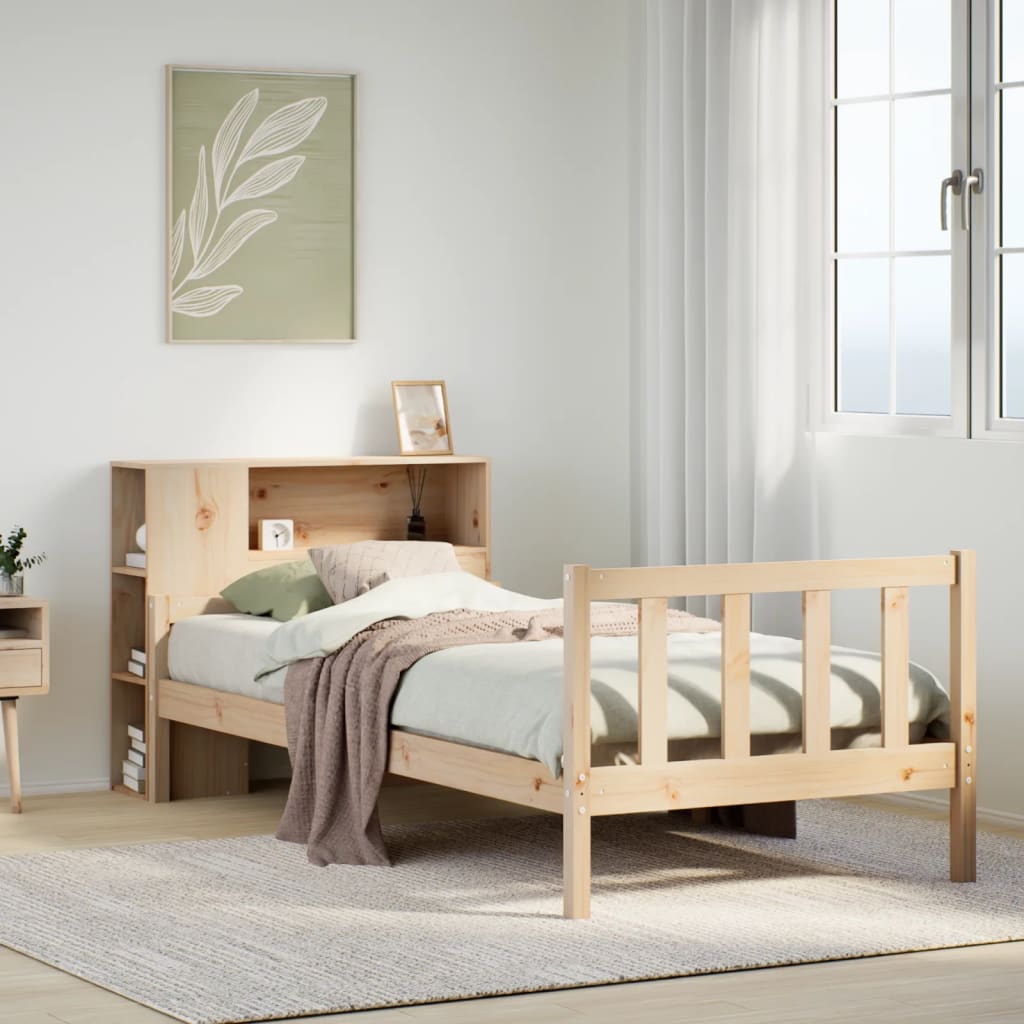 Bookcase Bed Without Mattress Small Single Solid Wood Pine