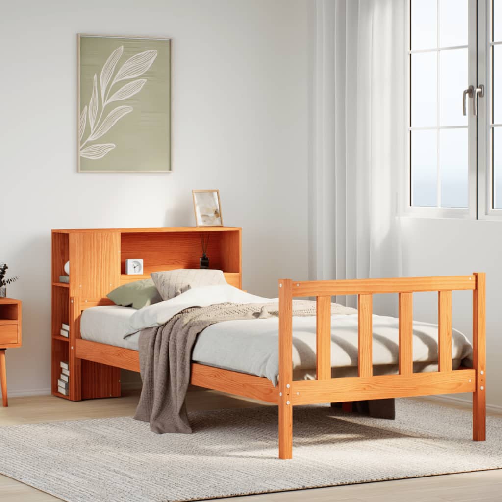 Bookcase Bed Without Mattress Small Single Solid Wood Pine