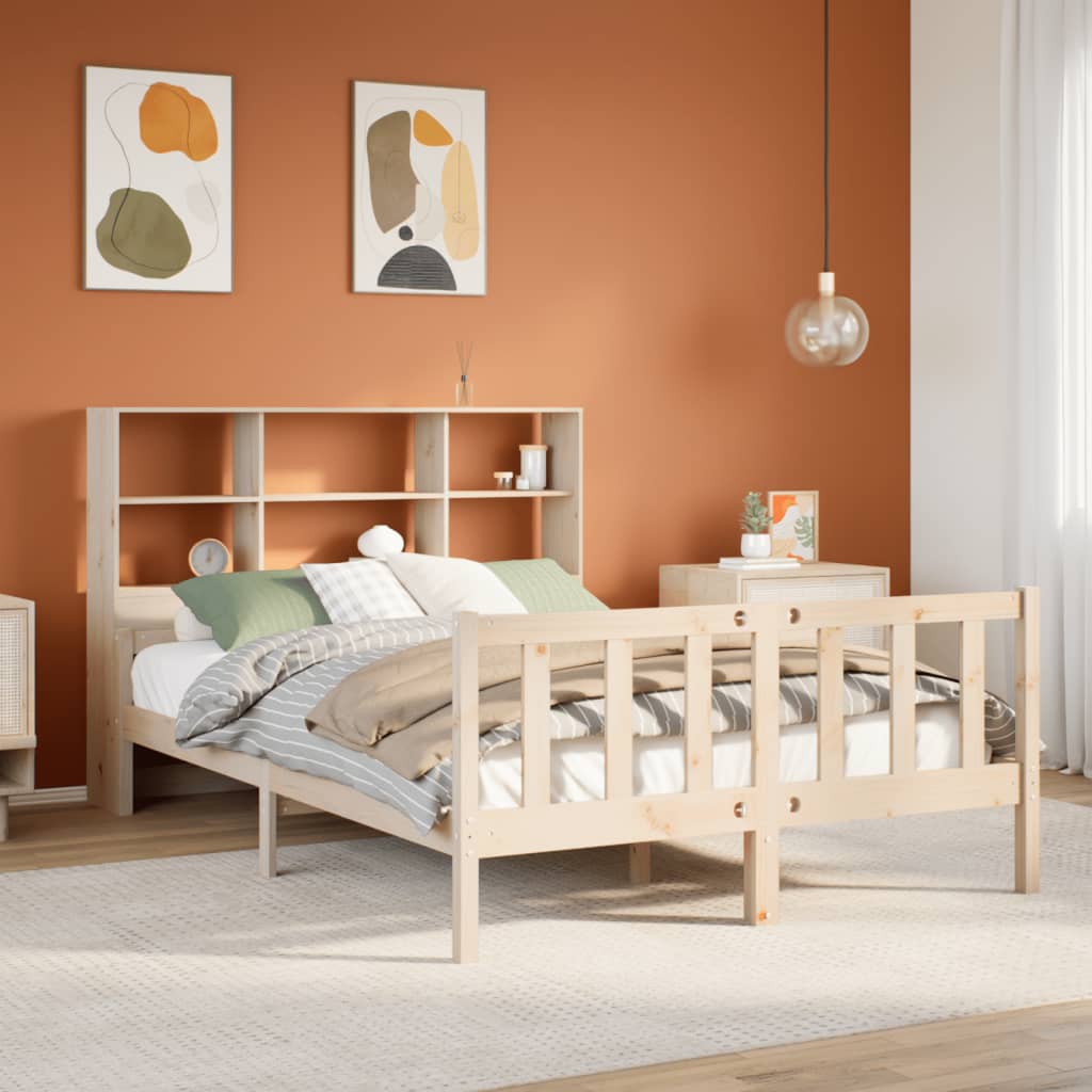 Bookcase Bed Without Mattress Super King Solid Wood Pine