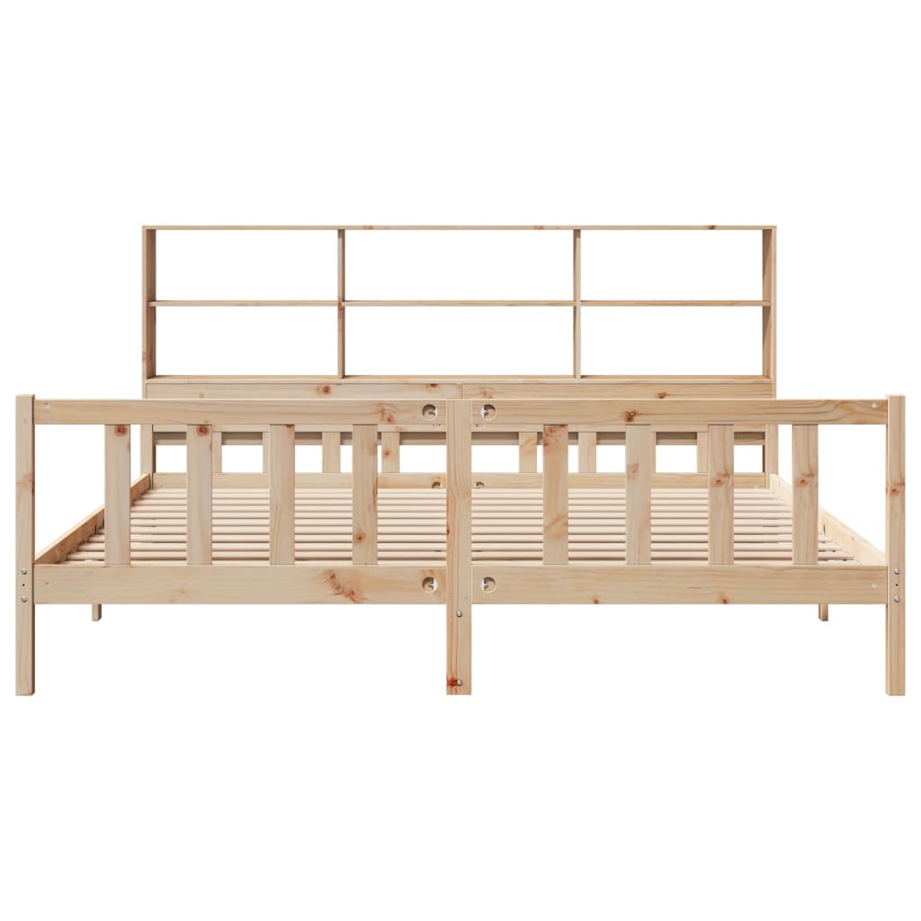 Bookcase Bed Without Mattress Super King Solid Wood Pine