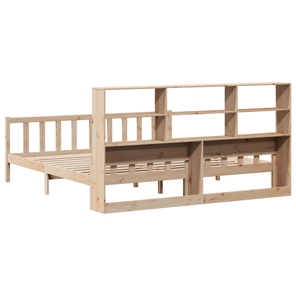 Bookcase Bed Without Mattress Super King Solid Wood Pine