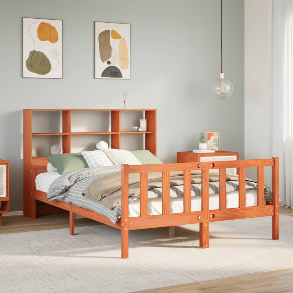 Bookcase Bed Without Mattress Super King Solid Wood Pine