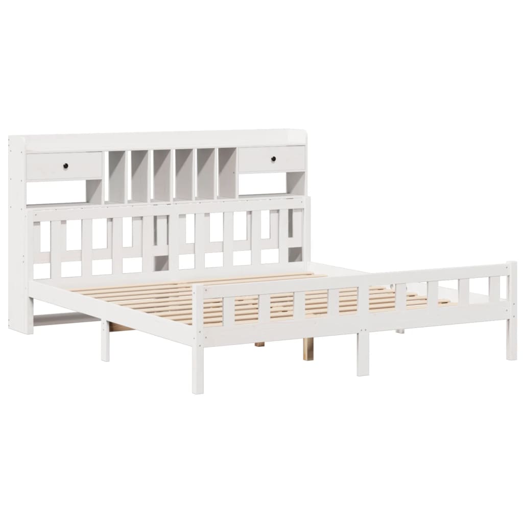 Bookcase Bed Without Mattress Super King Solid Wood Pine