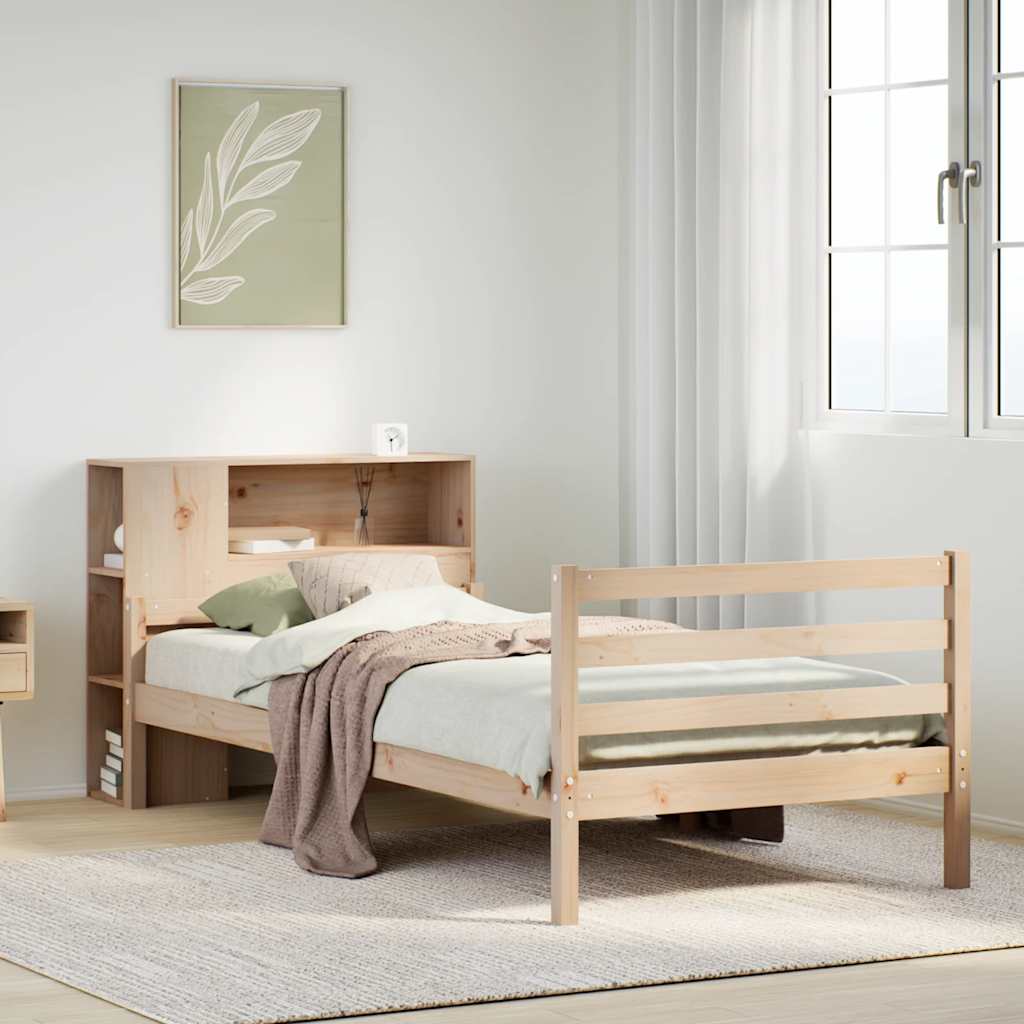 Bookcase Bed Without Mattress Solid Wood Pine