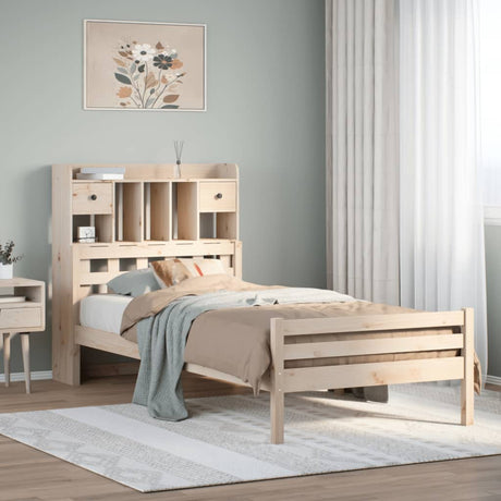 Bookcase Bed Without Mattress Solid Wood Pine