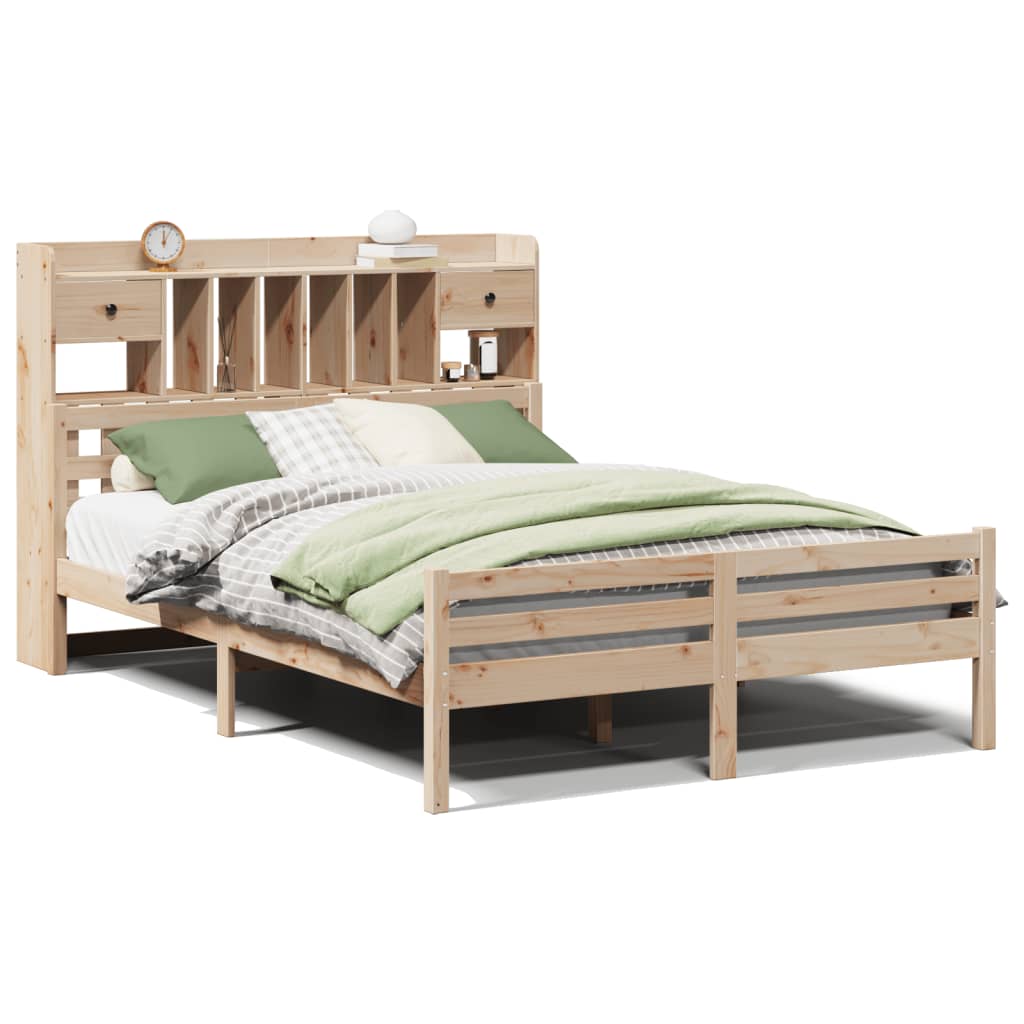 Bookcase Bed Without Mattress Solid Wood Pine
