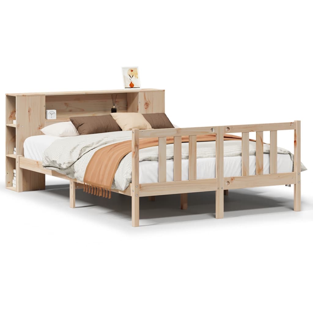 Bookcase Bed Without Mattress 150X200Cm Solid Wood Pine
