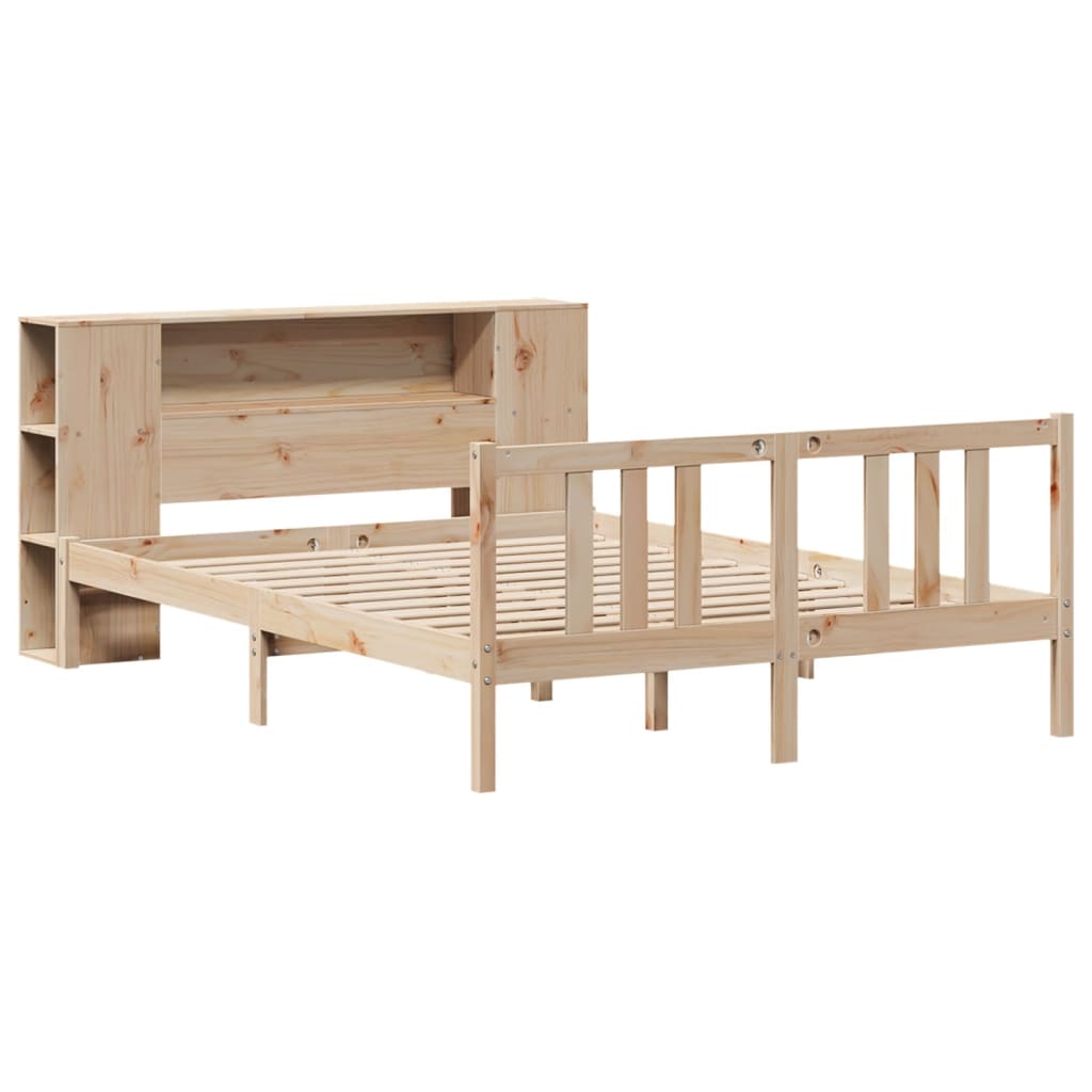 Bookcase Bed Without Mattress 150X200Cm Solid Wood Pine