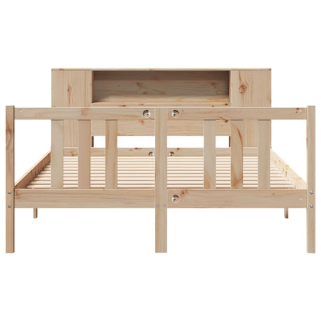 Bookcase Bed Without Mattress 150X200Cm Solid Wood Pine