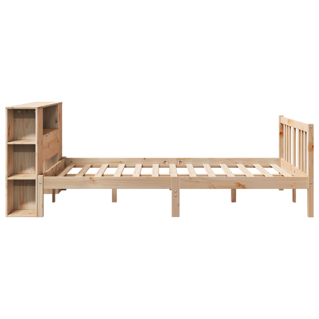 Bookcase Bed Without Mattress 150X200Cm Solid Wood Pine