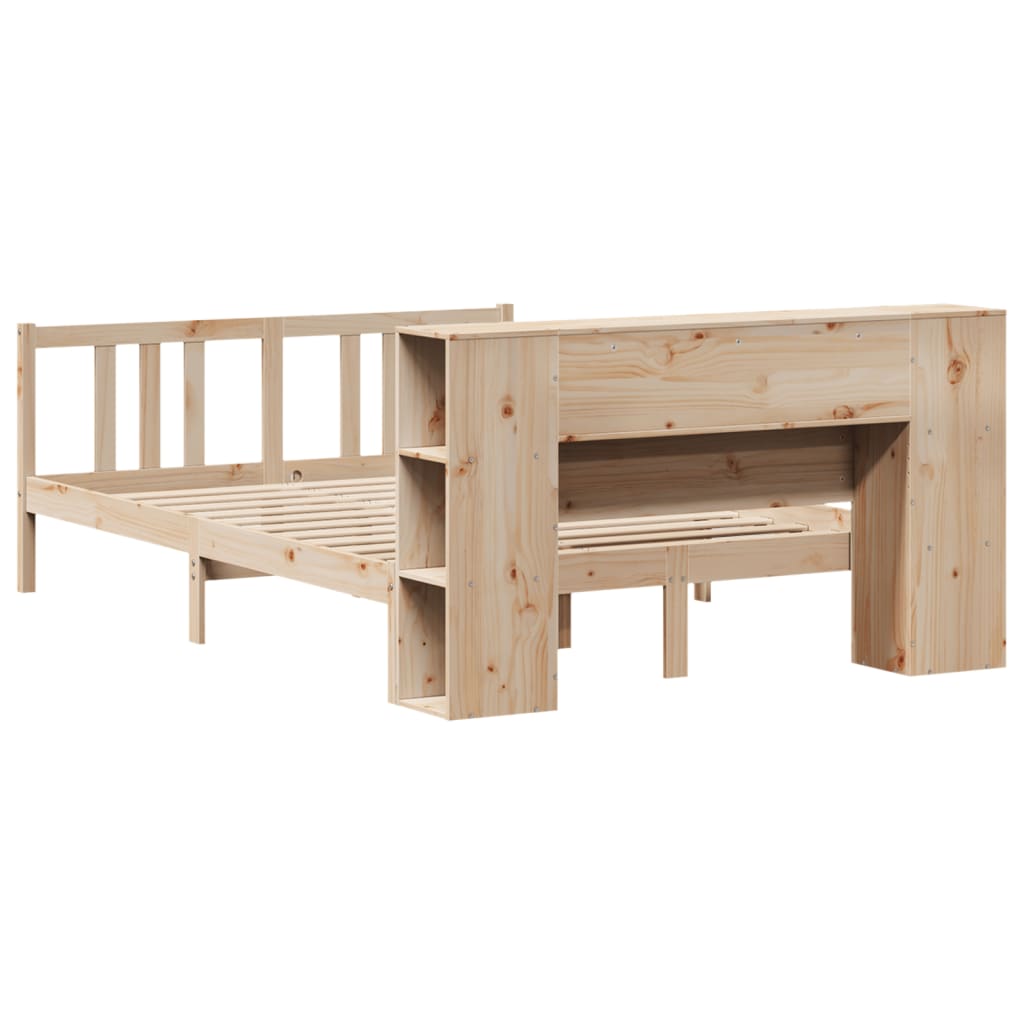 Bookcase Bed Without Mattress 150X200Cm Solid Wood Pine
