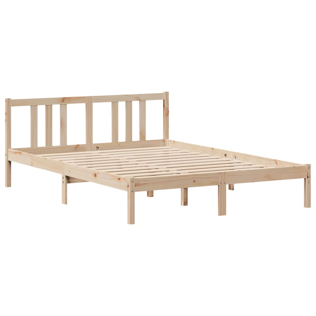 Bookcase Bed Without Mattress 150X200Cm Solid Wood Pine
