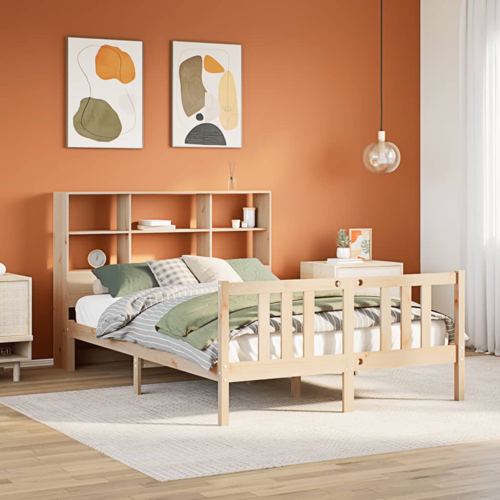 Bookcase Bed Without Mattress 90X200Cm Solid Wood Pine