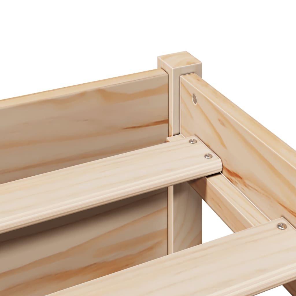 Bookcase Bed Without Mattress 135X190Cm Double Solid Wood Pine