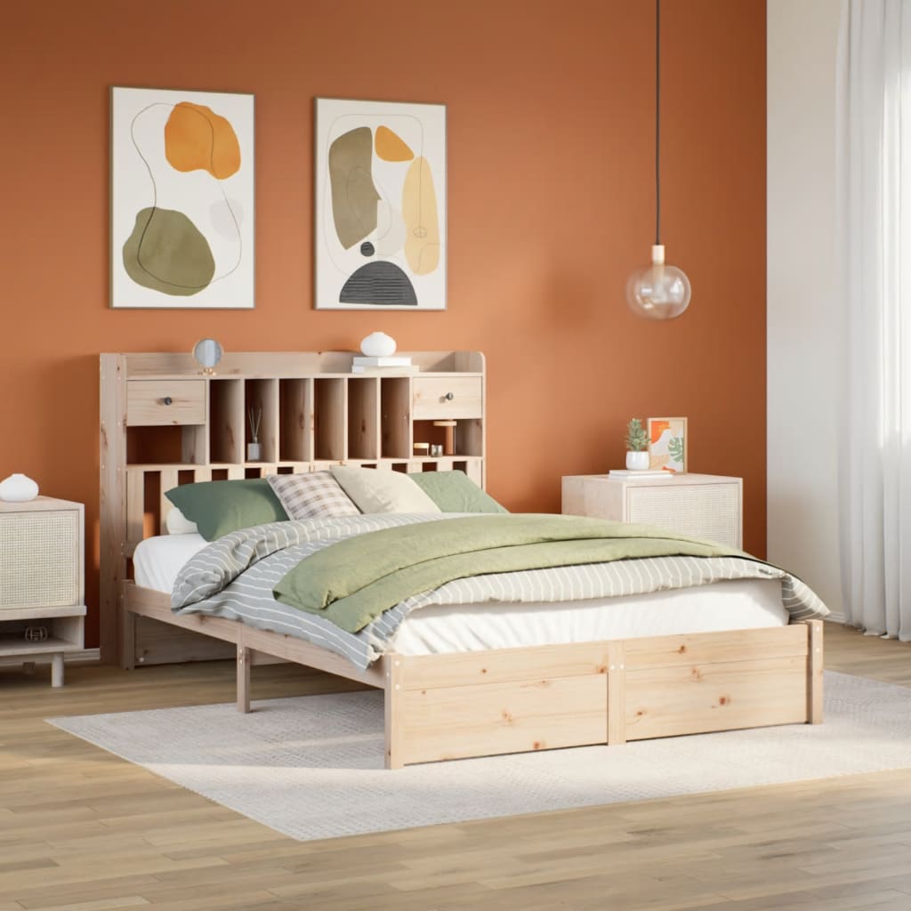 Bookcase Bed Without Mattress 75X190Cm Small Single Solid Wood Pine