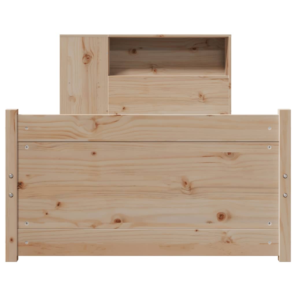 Bookcase Bed Without Mattress 90X200Cm Solid Wood Pine